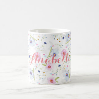 Personalized|| Watercolor floral mug