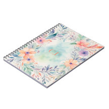 Personalized Watercolor Floral Notebook Cover