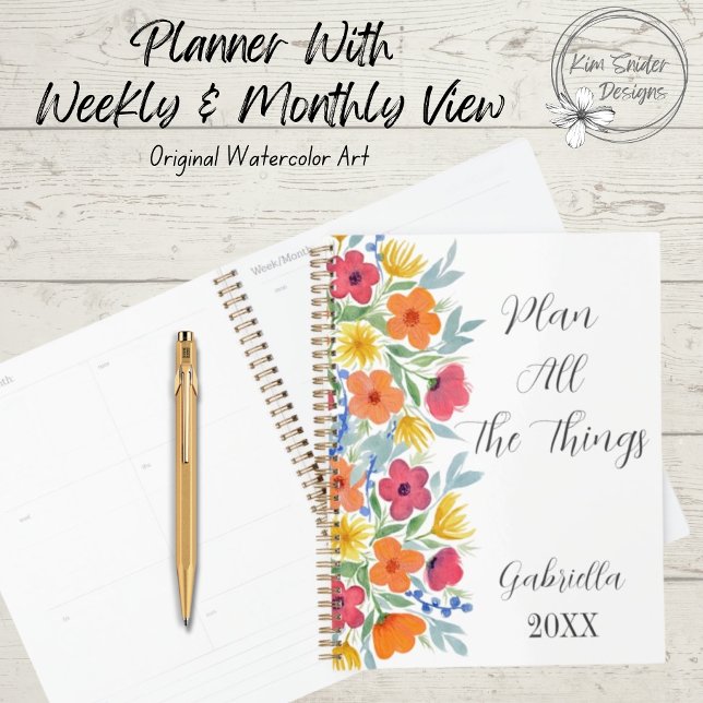 Personalized Watercolor Florals  Planner (Creator Uploaded)