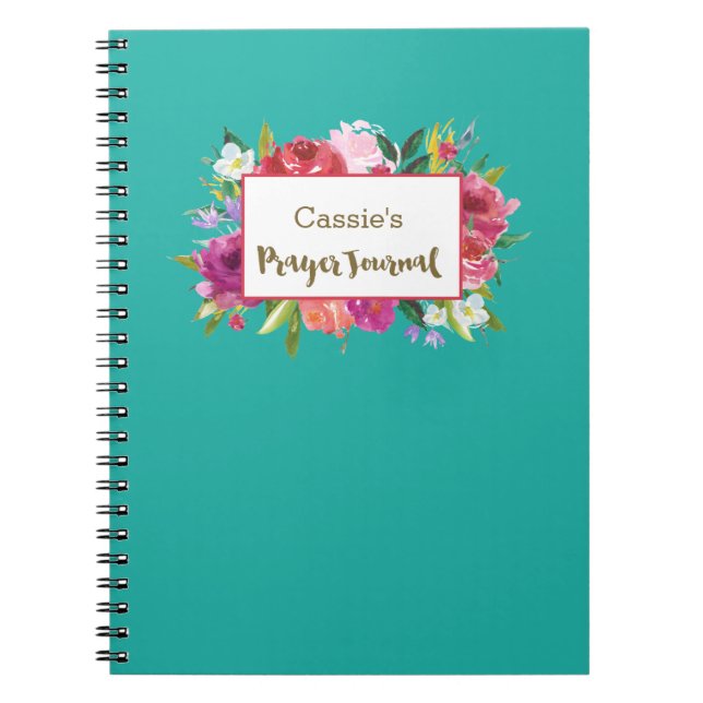 Personalized | Watercolor Flowers Prayer Journal (Front)