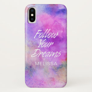 Personalized Watercolor Follow your Dreams OtterBo Case-Mate iPhone Case