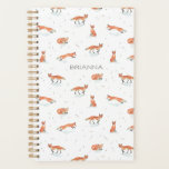 Personalized Watercolor Fox Planner<br><div class="desc">Watercolor fox pattern design by Shelby Allison that can be personalized with your name.</div>
