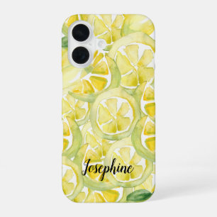 Personalized Watercolor Fresh yellow Lemons iPhone 16 Case