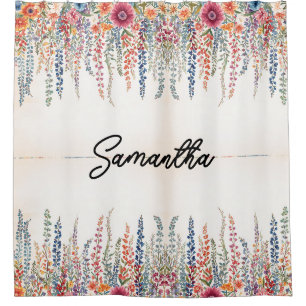 Personalized watercolor Garden Flowers Wildflower