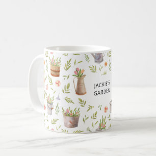 Personalized Watercolor Gardening Things Coffee Mug