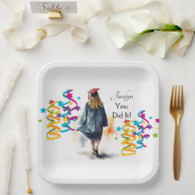 Personalized Watercolor Girl Graduate Party