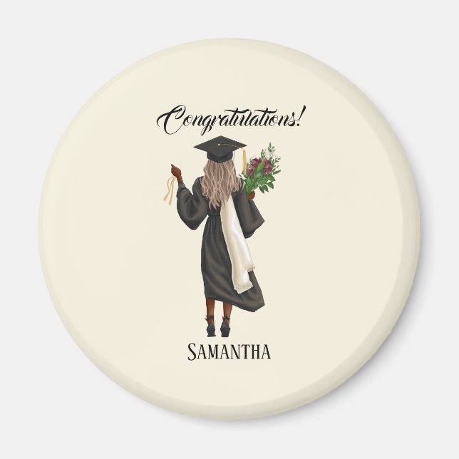 Personalized Watercolor Graduation (10) Magnet (Front)