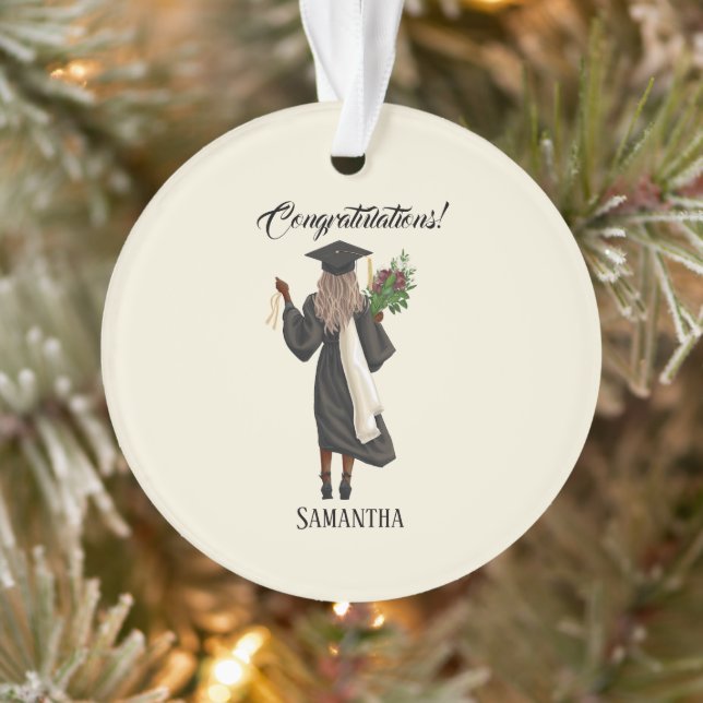 Personalized Watercolor Graduation (10) Ornament (Tree)