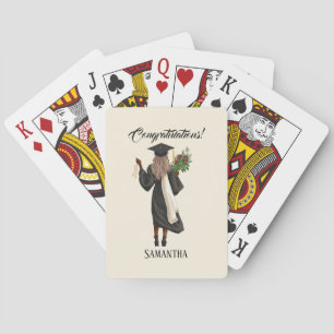 Personalized Watercolor Graduation (10) Playing Cards