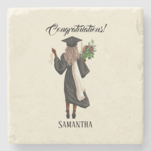 Personalized Watercolor Graduation (10) Stone Coaster
