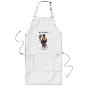 Personalized Watercolor Graduation (11) Long Apron