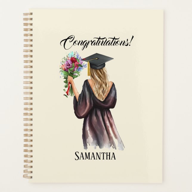 Personalized Watercolor Graduation (11) Planner (Front)