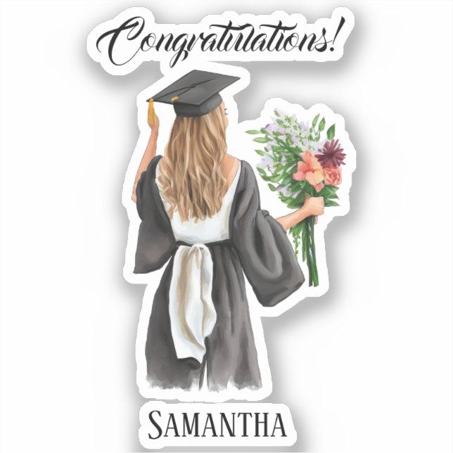 Personalized Watercolor Graduation (12) (Front)