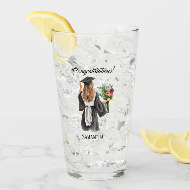 Personalized Watercolor Graduation (12) Glass (Front Ice)
