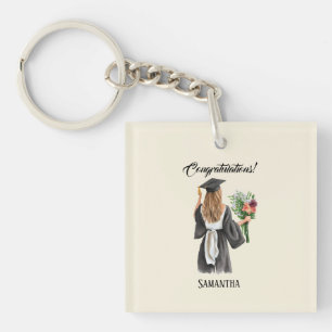 Personalized Watercolor Graduation (12) Keychain