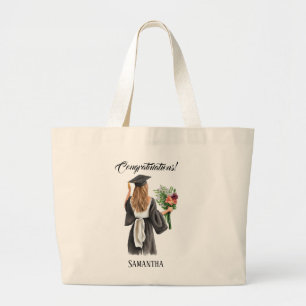 Personalized Watercolor Graduation (12) Large Tote Bag
