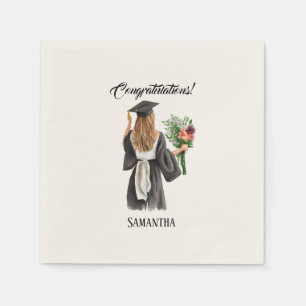 Personalized Watercolor Graduation (12) Napkin