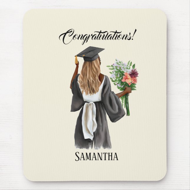 Personalized Watercolor Graduation (13) Mouse Pad (Front)