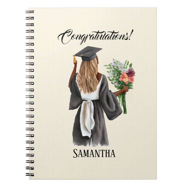 Personalized Watercolor Graduation (13) Notebook (Front)