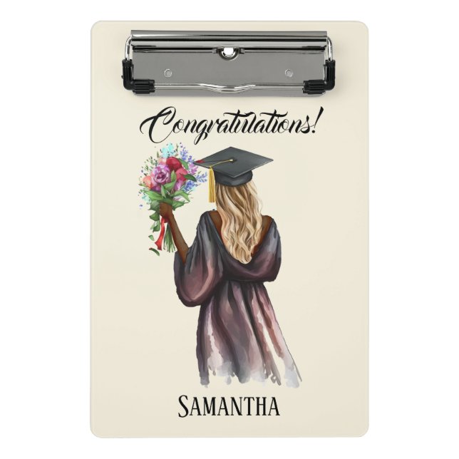 Personalized Watercolor Graduation (14) Mini Clipboard (Front)