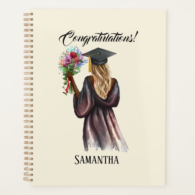 Personalized Watercolor Graduation (14) Planner (Front)