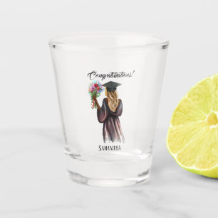 Personalized Watercolor Graduation (14) Shot Glass