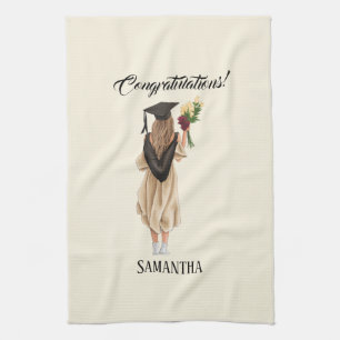 Personalized Watercolor Graduation (2) Kitchen Towel