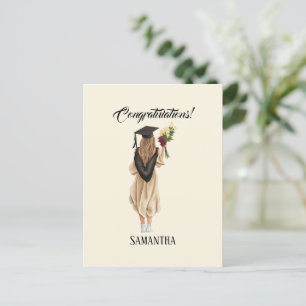Personalized Watercolor Graduation (2) Postcard