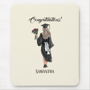 Personalized Watercolor Graduation (3) Mouse Pad