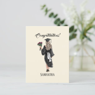 Personalized Watercolor Graduation (3) Postcard