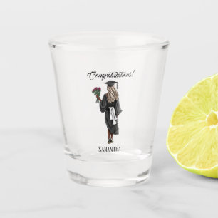 Personalized Watercolor Graduation (4) Shot Glass