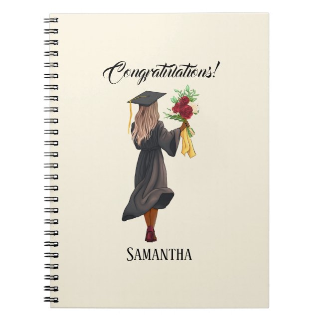 Personalized Watercolor Graduation (5) Notebook (Front)