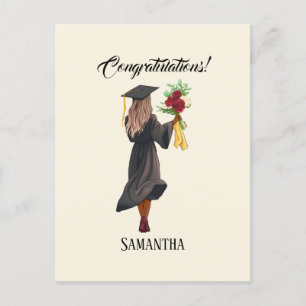 Personalized Watercolor Graduation (5) Postcard