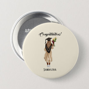 Personalized Watercolor Graduation (6) 3 Inch Round Button