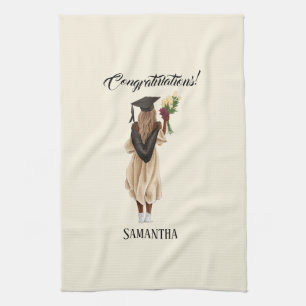 Personalized Watercolor Graduation (6) Kitchen Towel