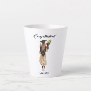 Personalized Watercolor Graduation (6) Latte Mug