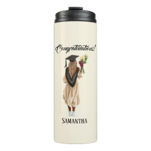 Personalized Watercolor Graduation (6) Thermal Tumbler