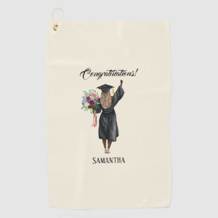 Personalized Watercolor Graduation (7) Golf Towel
