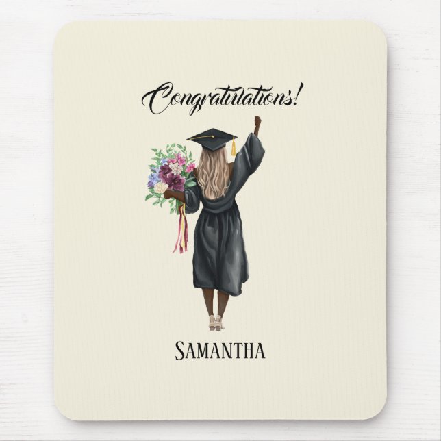 Personalized Watercolor Graduation (7) Mouse Pad (Front)