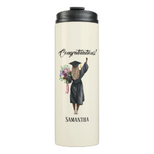 Personalized Watercolor Graduation (7) Thermal Tumbler