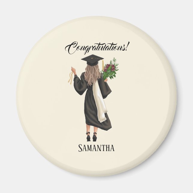 Personalized Watercolor Graduation (9) Magnet (Front)