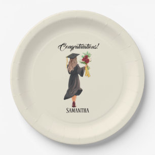 Personalized Watercolor Graduation  Paper Plate