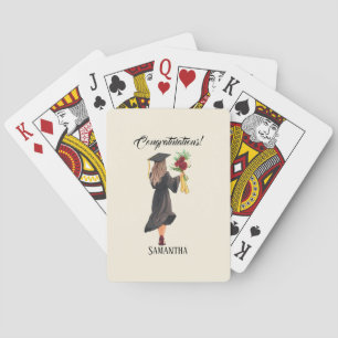 Personalized Watercolor Graduation  Playing Cards