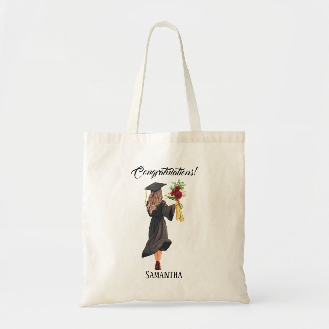 Personalized Watercolor Graduation  Tote Bag (Front)
