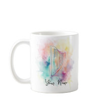 Personalized Watercolor Harp Mug