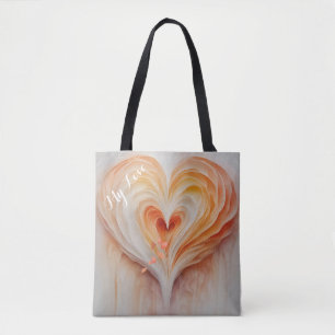 Personalized Watercolor Heart Gift for her Tote Bag