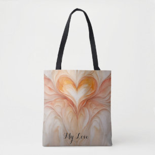 Personalized Watercolor Heart Gift for her Tote Bag