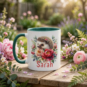 Personalized Watercolor Hedgehog Mug