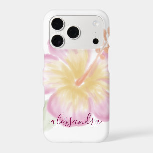 Personalized Watercolor Hibiscus iPhone Case