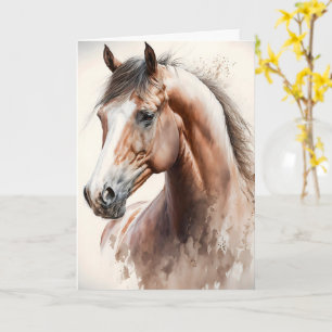 Personalized Watercolor Horse Equine Greeting Card